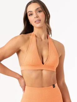 Rib Seamless Halter Sports Bra