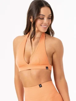 Rib Seamless Halter Sports Bra