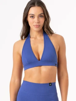 Rib Seamless Halter Sports Bra