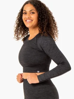 Rib Seamless Long Sleeve Top