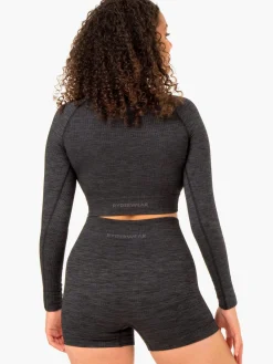 Rib Seamless Long Sleeve Top