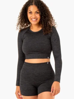 Rib Seamless Long Sleeve Top